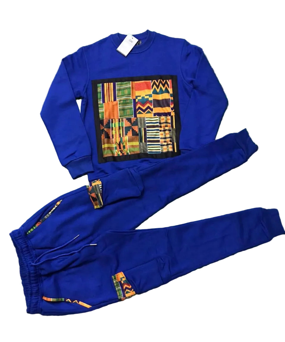 Ezy Wear signature Ankara patch sweat set in 2 concepts