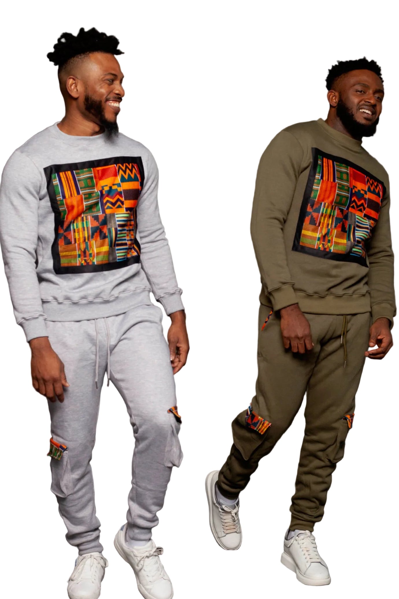 Ezy Wear signature Ankara patch sweat set in 2 concepts