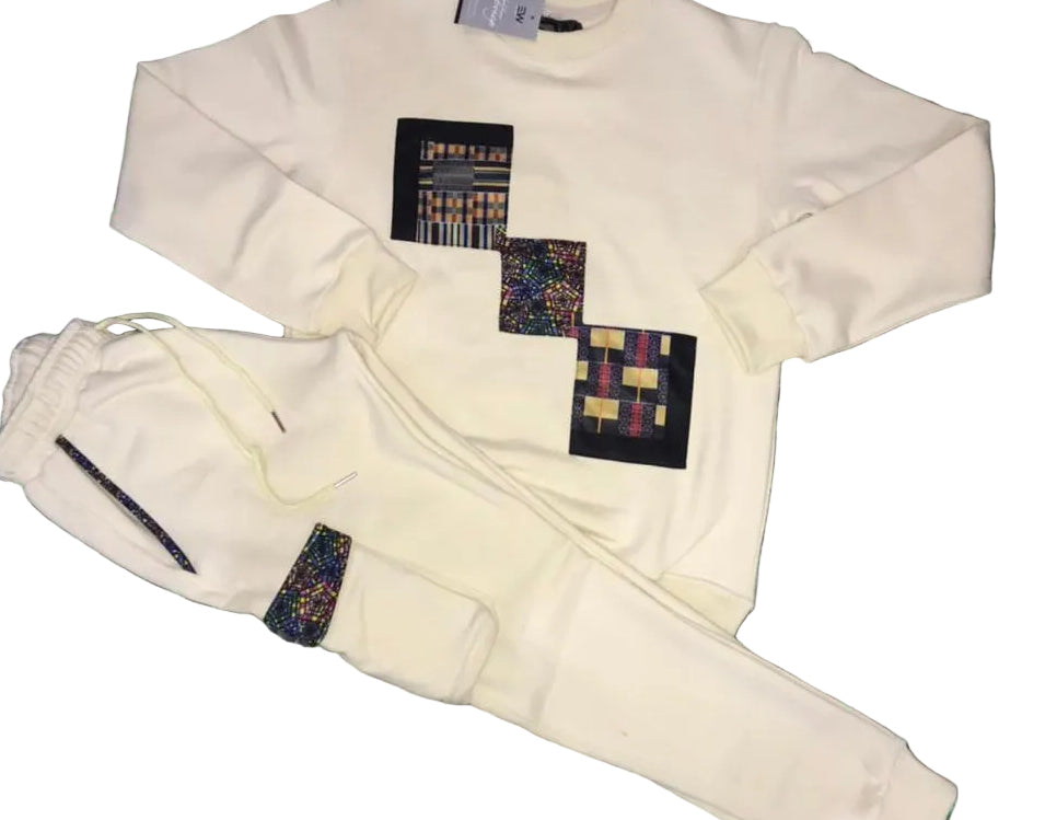Ezy Wear signature Ankara patch sweat set in 2 concepts