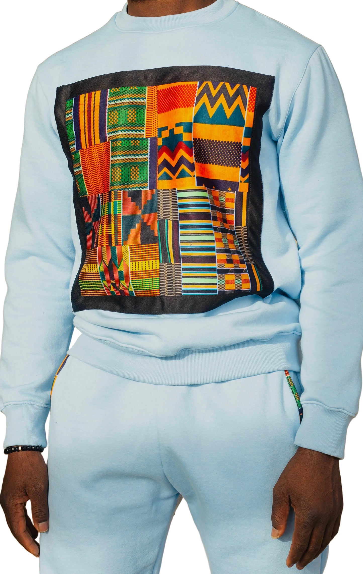 Ezy Wear signature Ankara patch sweat set in 2 concepts