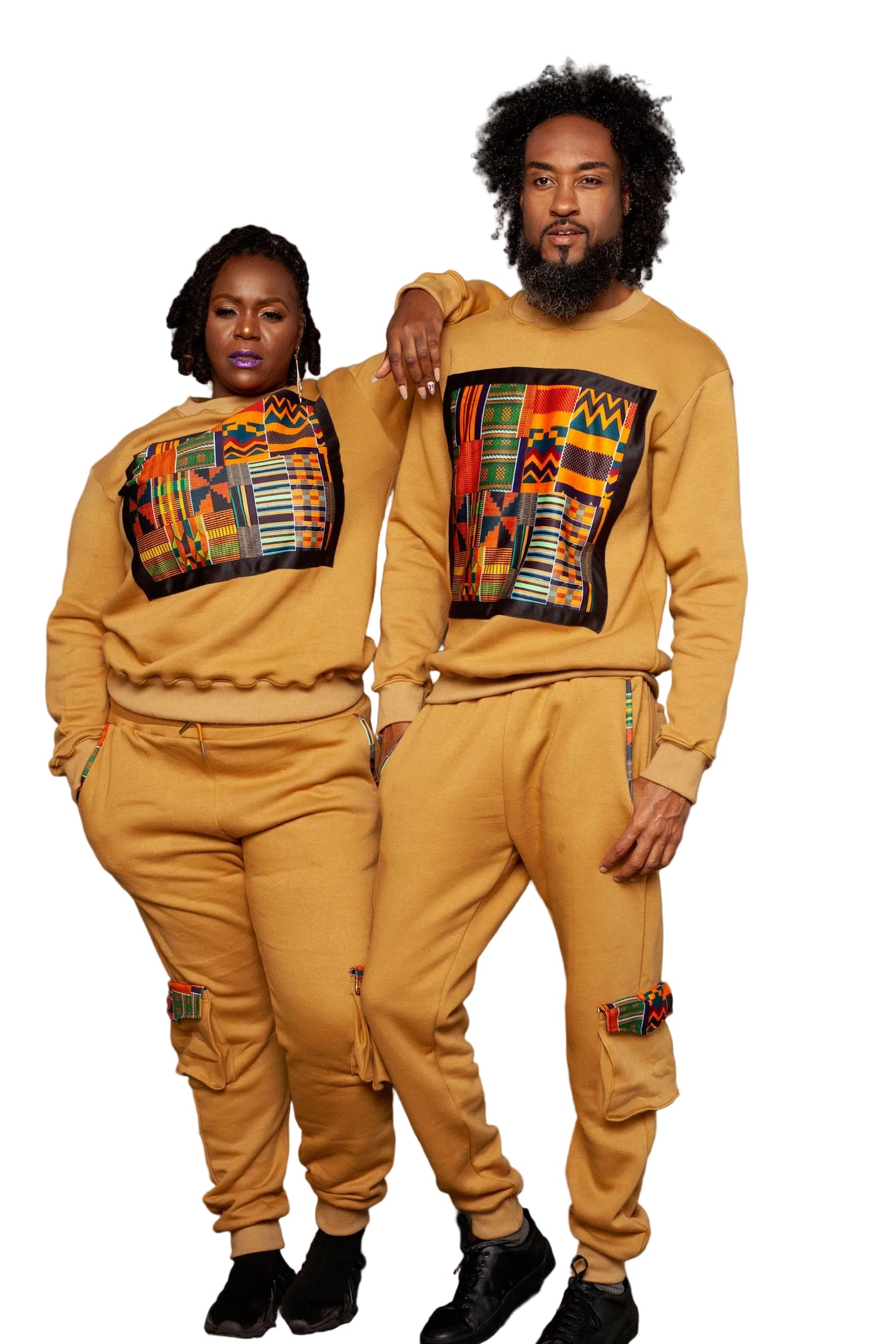 Ezy Wear signature Ankara patch sweat set in 2 concepts