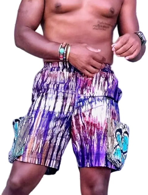 Tie dye print combo shorts