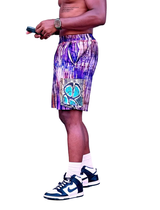 Tie dye print combo shorts