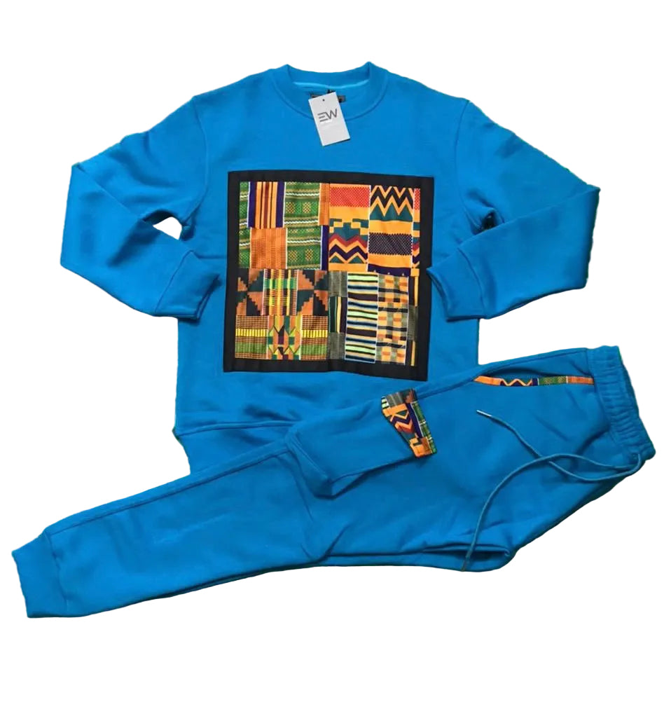 Ezy Wear signature Ankara patch sweat set in 2 concepts