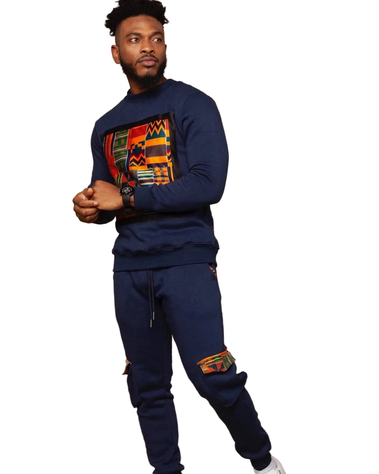Ezy Wear signature Ankara patch sweat set in 2 concepts