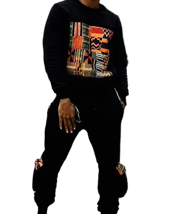 Ezy Wear signature Ankara patch sweat set in 2 concepts