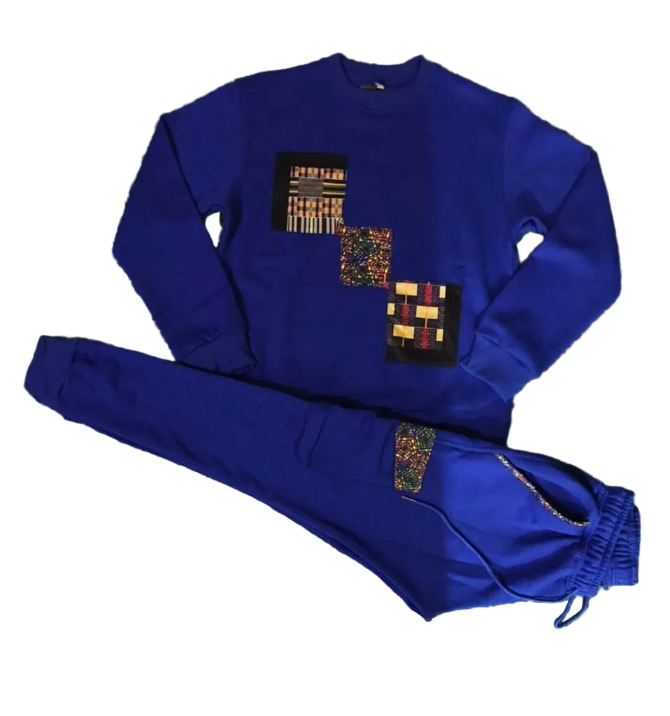 Ezy Wear signature Ankara patch sweat set in 2 concepts