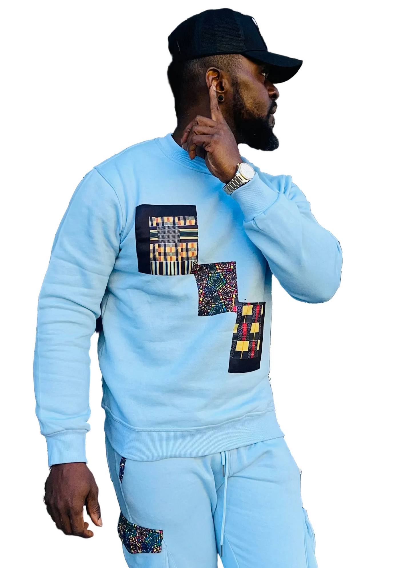 Ezy Wear signature Ankara patch sweat set in 2 concepts